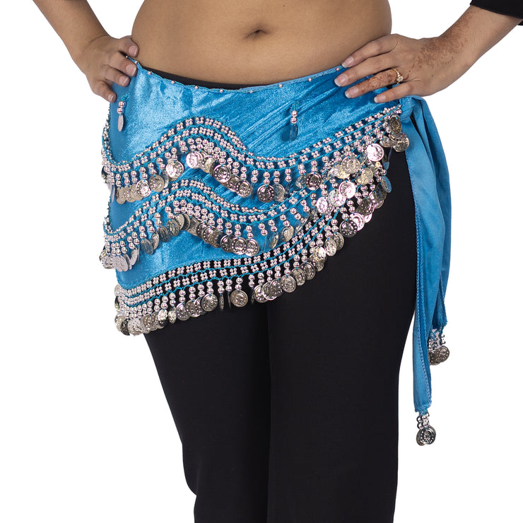 Belly Dance Velvet Wavy Design Hip Scarf | LAYERED LEBNANIYA