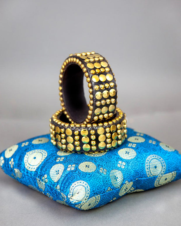 1.25" Wood Bangle with Nail Heads