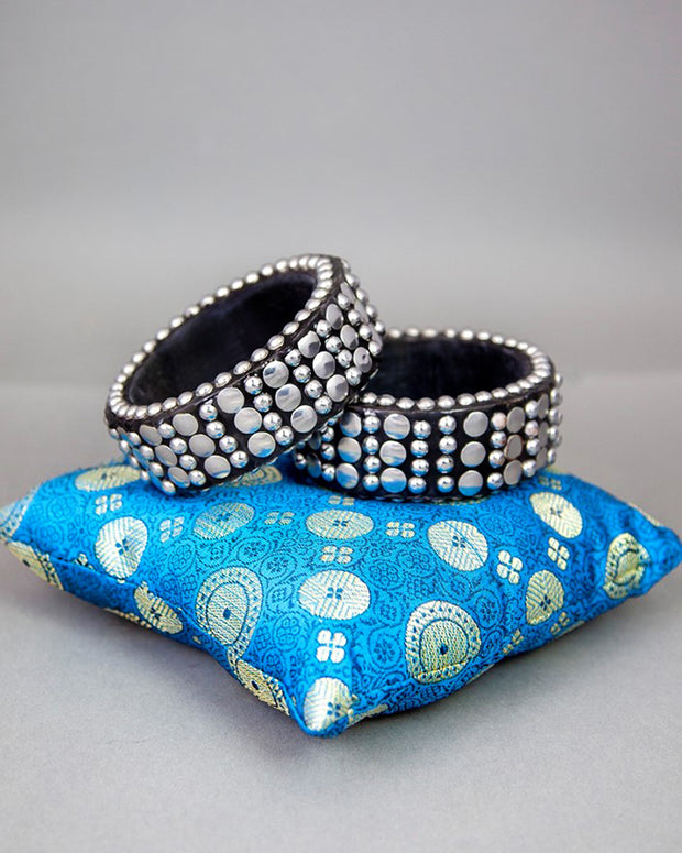 1.25" Wood Bangle with Nail Heads