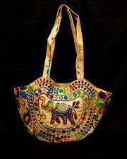 Elephant Embroidered Bag With Mirrors