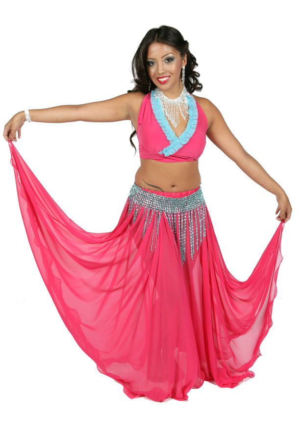 Belly Dance Skirt-Top & Beaded Belt Costume Set | Shereen
