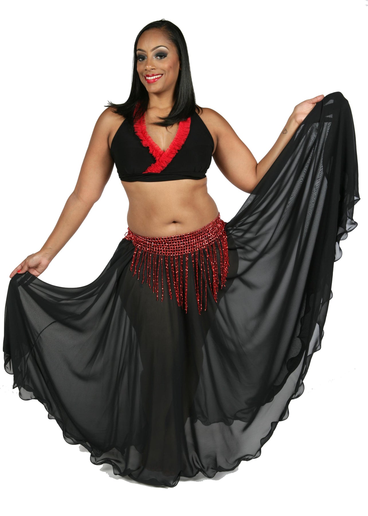 Belly Dance Skirt-Top & Beaded Belt Costume Set | Shereen – MissBellyDance