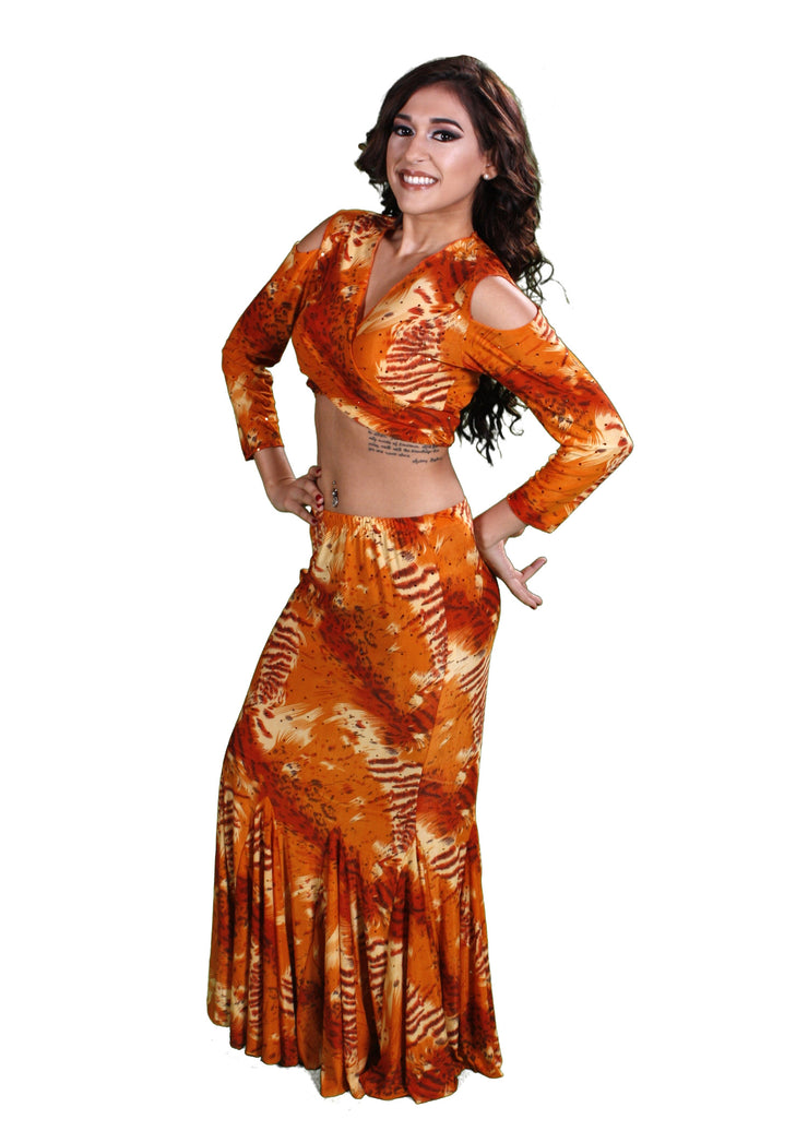 Belly Dance Mermaid Skirt, Top & Belt Costume Set | Sophisticated Shimmy