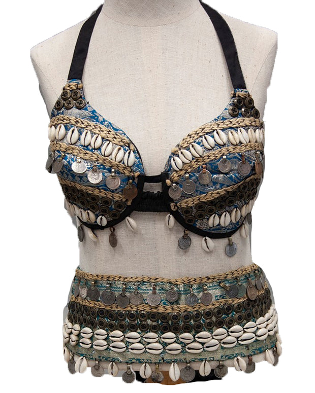 Belly Dance Tribal Bra & Wrap Belt Costume