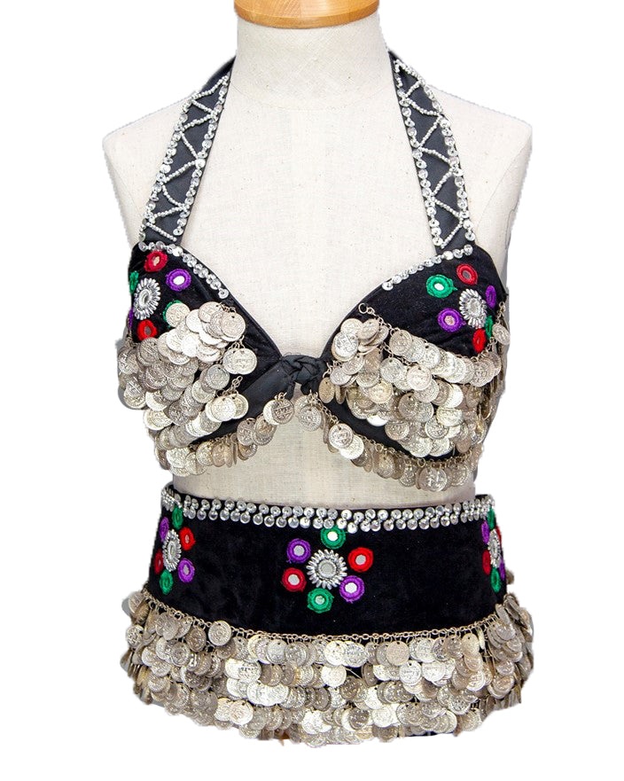 Belly Dance Tribal Bra and Hip Wrap Costume Set