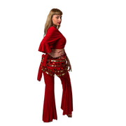 Belly Dance  Lycra Harem Pants, Top & Hip Scarf Costume Set | Raqs Choli 2