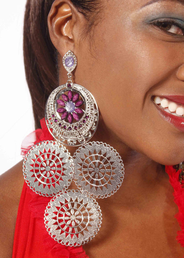 Belly Dance Pin Wheel Earrings |  TRICO CIRC