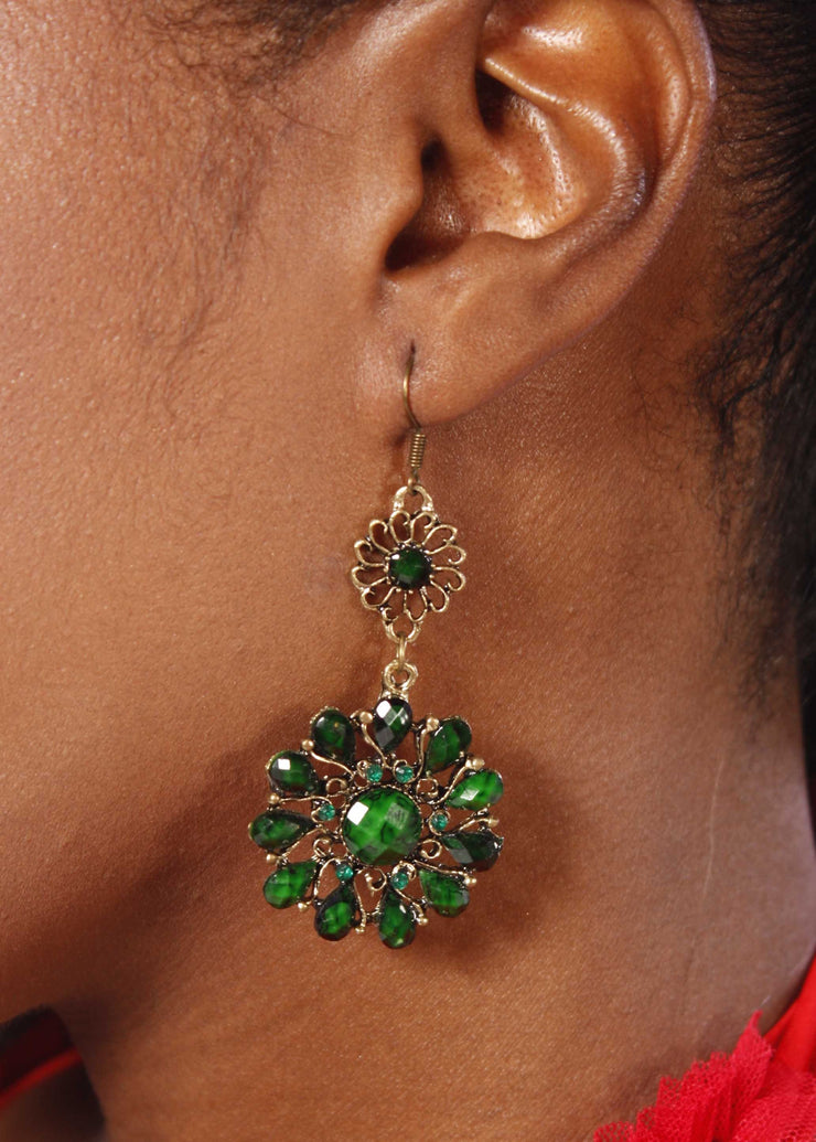 Belly Dance Flower Stone Earrings |  FLOR DOBLE
