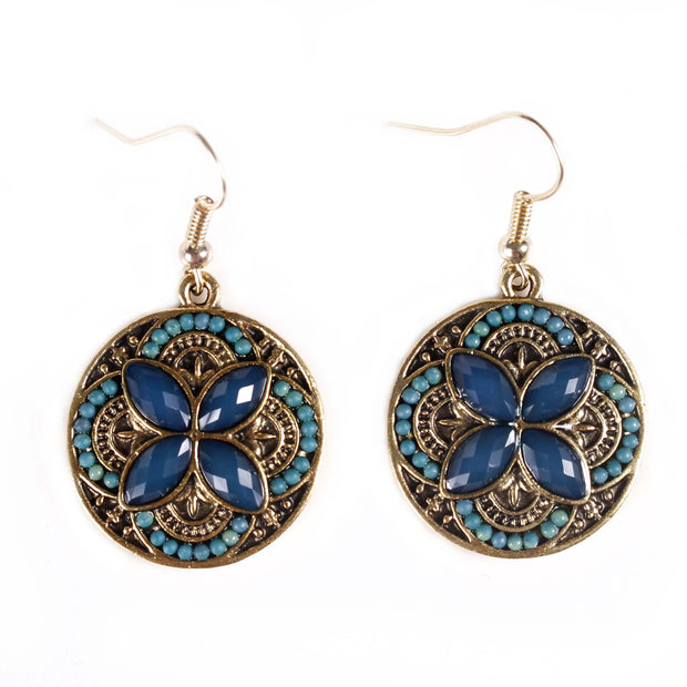Belly Dance Flower Stoned Earrings | SUN STONE