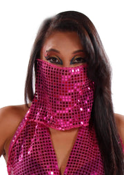 Belly Dance Colorful Disco Face Veil | Shimmering Face Veil & Cover