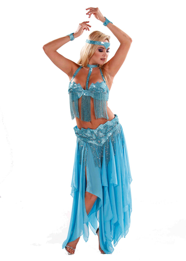 Belly Dance Professional Bra & Belt Costume Set