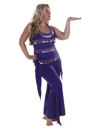 Belly Dance Plus Sized Lycra Pants & Top Costume Set | Dazzling Masri