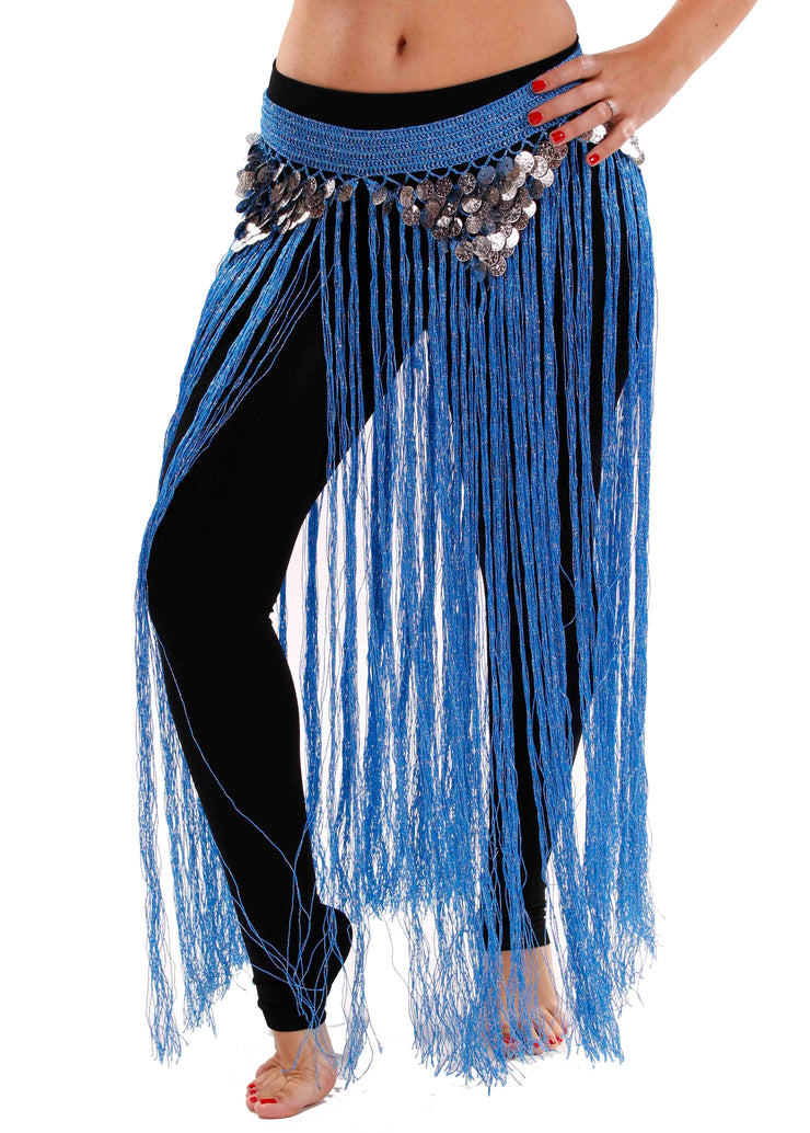 Belly Dance Fringed Skirt with Coins