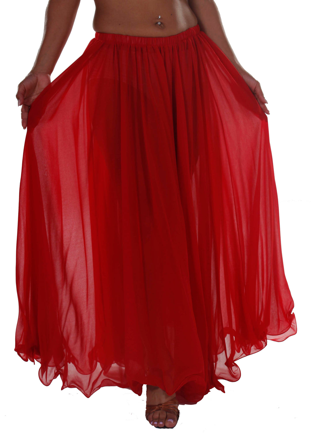 【BAON】Belly Flare Skirt Belly Dance Chiffon Skirt | Miss Belly Dance – MissBellyDance