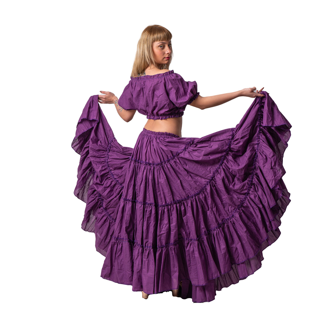 Belly Dance Tribal Cotton 25 Yard Skirt | FIERY FRILLS - 64.99 USD