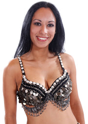 Belly Dance Tribal Bra with Shells | Cowrie & Coin Bra Top