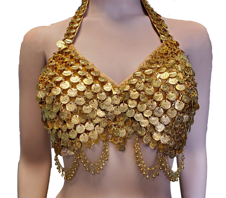Tribal Coined Bra Top - Belly Dance Digs