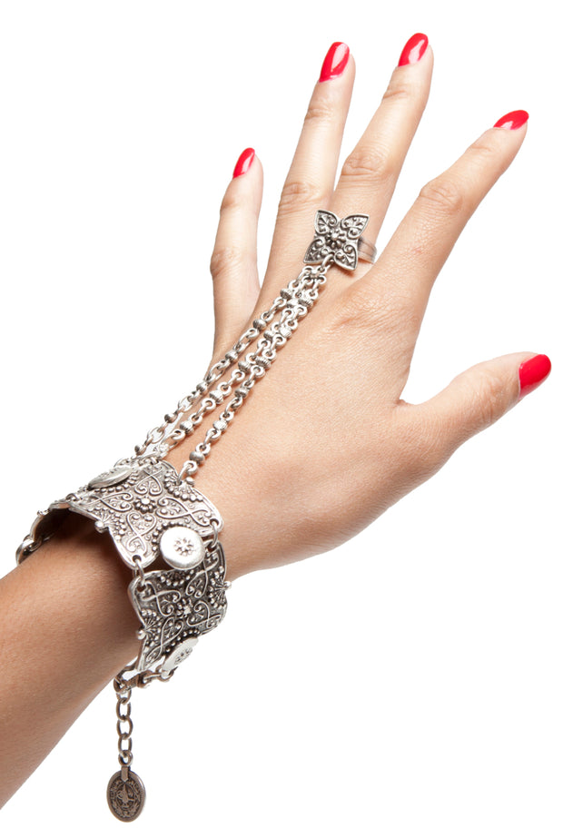 Belly Dance Tribal Handflower- Slave Bracelet