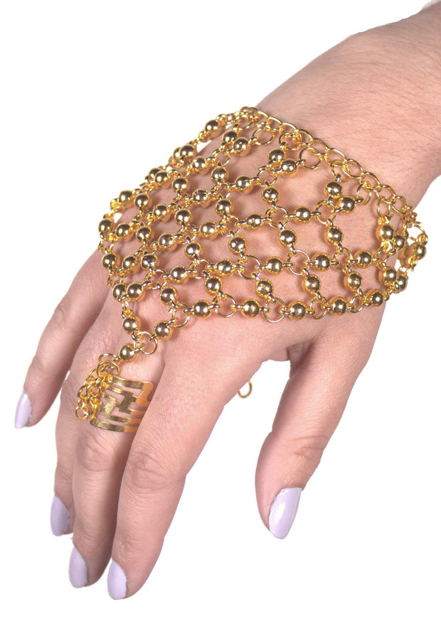 Belly Dance Beaded Hand Flower Bracelet | FLEURS DOS MANOS