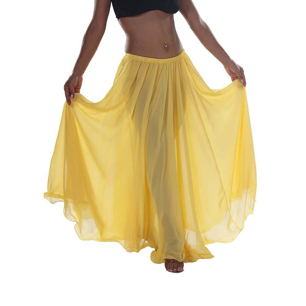 【BAON】Belly Flare Skirt BellyLady Belly Dance Skirt Halloween Tribal Chiffon Tiered