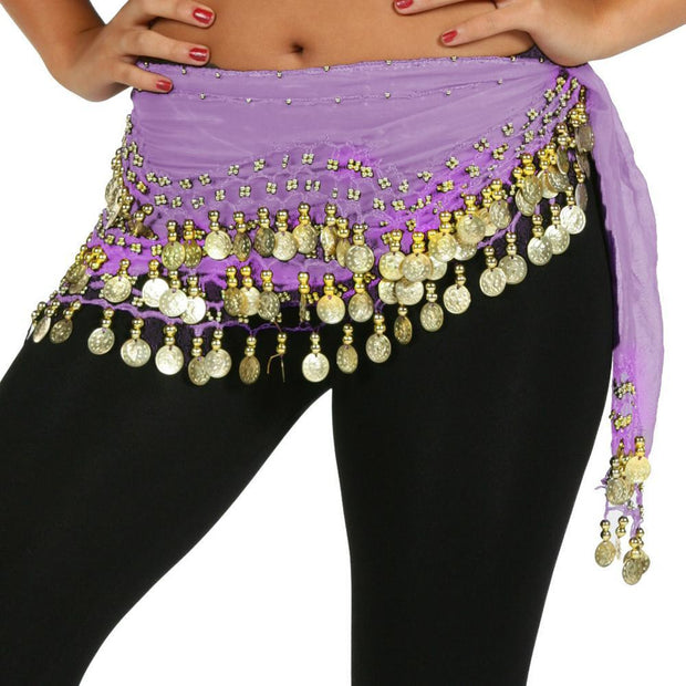 Belly Dance Chiffon Wavy Design Training Hip Scarf | RAVISING