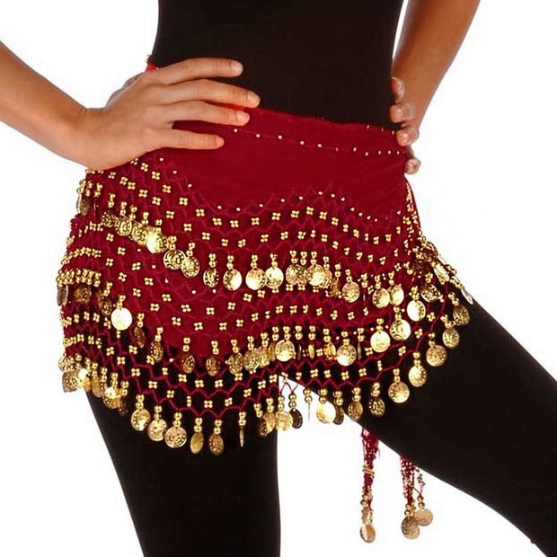 Belly Dance Chiffon Wavy Design Training Hip Scarf | RAVISING