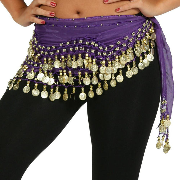 Belly Dance Chiffon Wavy Design Training Hip Scarf | RAVISING
