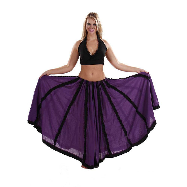 Belly Dance  Cotton Circular Skirt withTrim | TANOR SKIRT