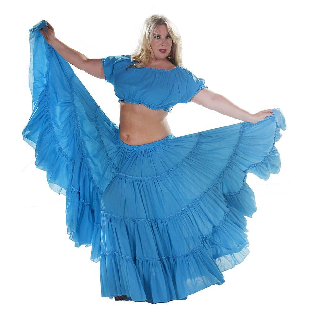トルコの衣装　bella スカート Belly Dance Cotton 25yrd Skirt & Top Costume Set | ROMANY & RAQS