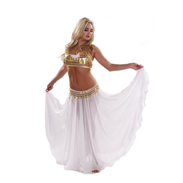 Elegant Red with Gold Belly Dance Bra and Belt Set