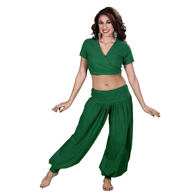 TMS Satin Wrap Top Choli – Belly Dance Club Costume Gypsy Tribal Bra, 27 Colors