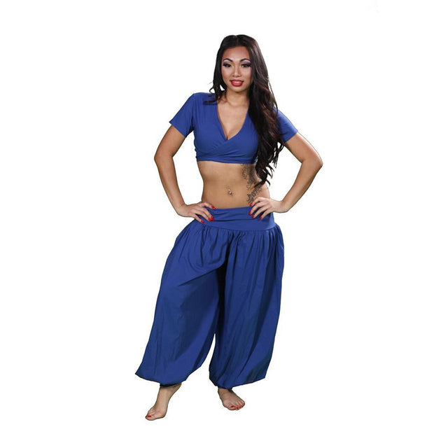 thumbnail image 2 of TMS Satin Wrap Top Choli – Belly Dance Club Costume Gypsy Tribal Bra, 27 Colors 2 of 6
