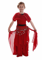 Belly Dance Kid's Skirt, Top & Hip Scarf Costume Set | BINTIBALAD