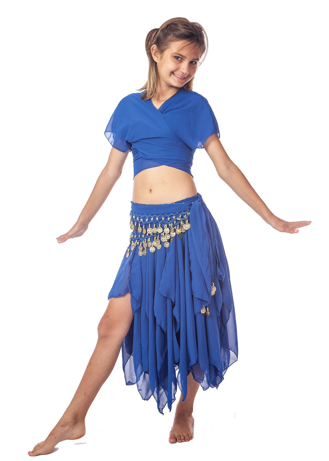 Belly Dance Kids Skirt, Top & Hip Scarf Costume Set | BINTIBALAD