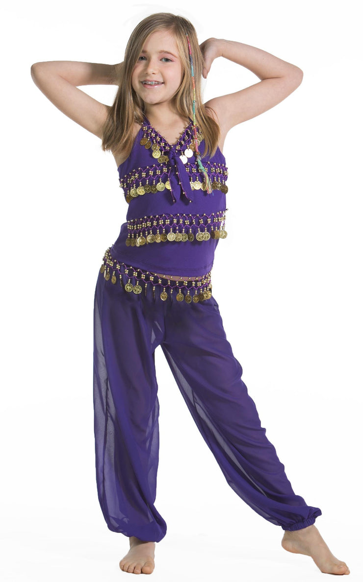 Belly Dance Kids Top & Harem Pants Costume Set | RAQUIN RIGHT