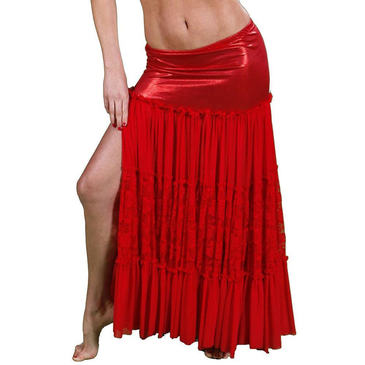 Belly Dance Lace & Glossy Lycra Skirt | RUBINA & LACE