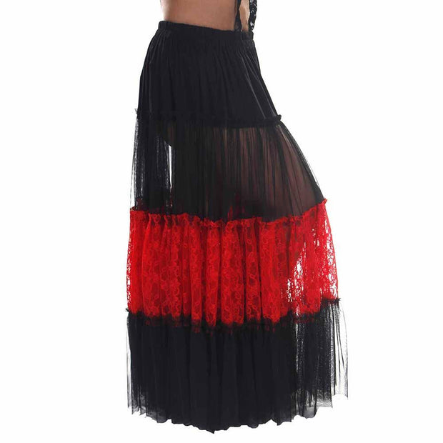 Belly Dance Lace & Sheer 25 Yard Skirt | LACE OF BELEZA