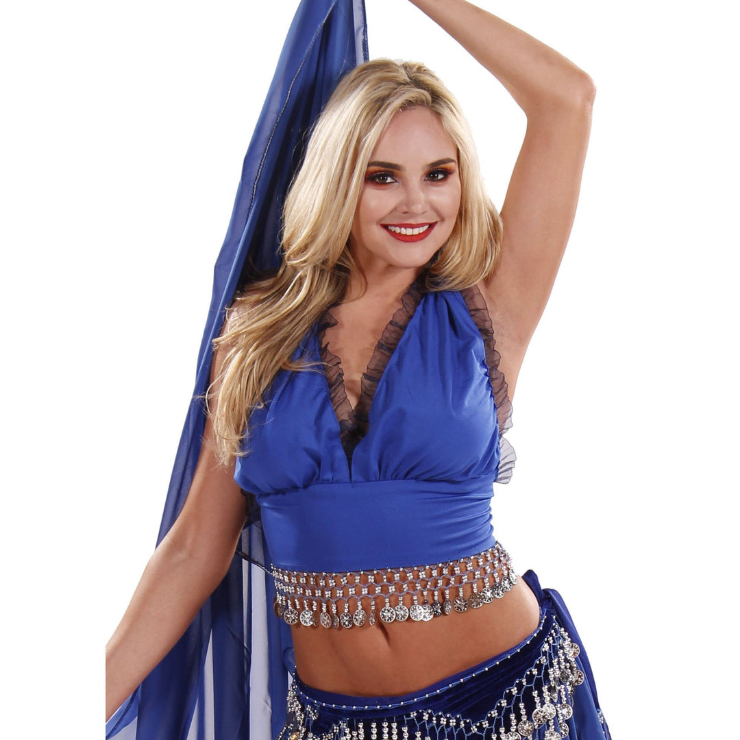 Belly Dance Lycra Stretchy Halter Top with Ruffles | MASRIYA