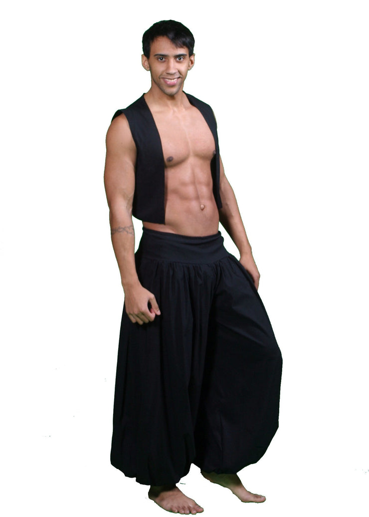 Belly Dance Mens Harem Pants, Vest & Hip Scarf Costume Set
