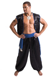 Belly Dance Men's Harem Pants, Vest & Hip Scarf Costume Set | MAGNIFICENT MAN