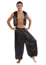 Belly Dance Men's Satin Vest & Pants Costume Set | MYSTICAL MJNI 2