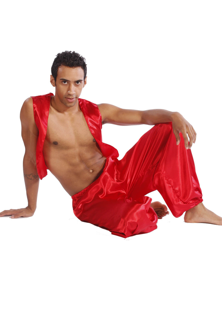 Belly Dance Men's Satin Vest & Pants Costume Set | MYSTICAL MJNI 2
