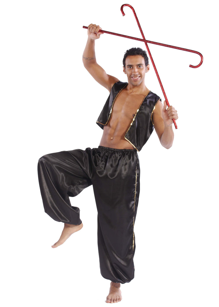 Belly Dance Men's Satin Vest & Pants Sequins Costume Set | MYSTICAL MJNI, Black / Silver Belly Dance Men's Satin Vest & Pants Sequins Costume Set | MYSTICAL MJNI, Black / Silver