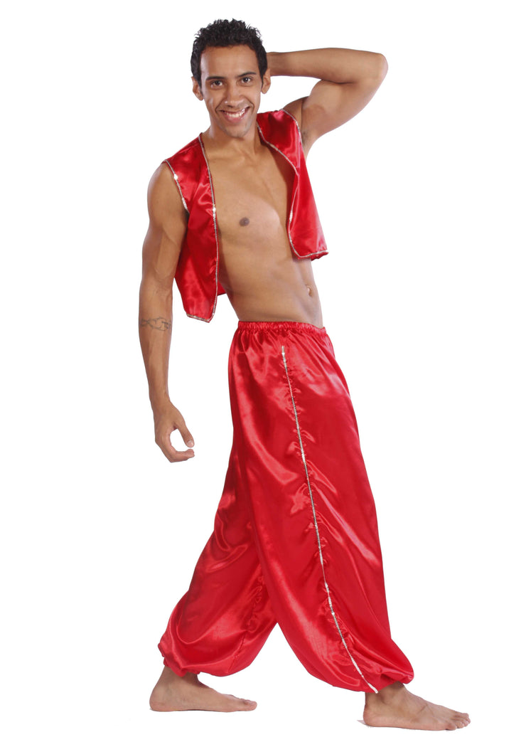 Belly Dance Men's Satin Vest & Pants Sequiens Costume Set | MYSTICAL MJNI
