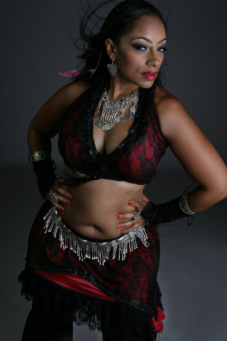 Professional Belly Dance Costume from Egypt in Black and Soft Yellow Cream  at Bellydance.com