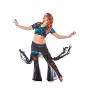 Belly Dance Pants, Top, & Hip Scarf Costume Set | LACE AND TIES
