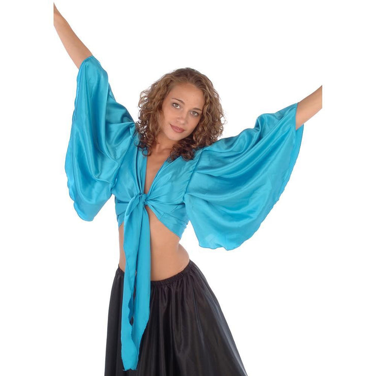 Belly Dance Satin Fluted Sleeve Top | RAQS ROMANI