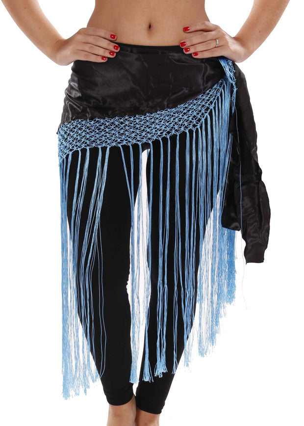 Belly Dance Satin Fringe Hip Scarf | SULTRY SATIN