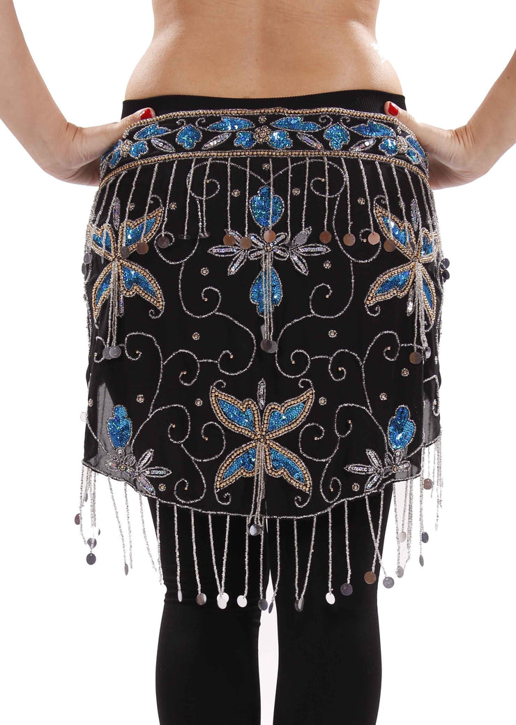 Belly Dance Sheer Sequin Patterned Hip Wrap | SERENADE SENEYA