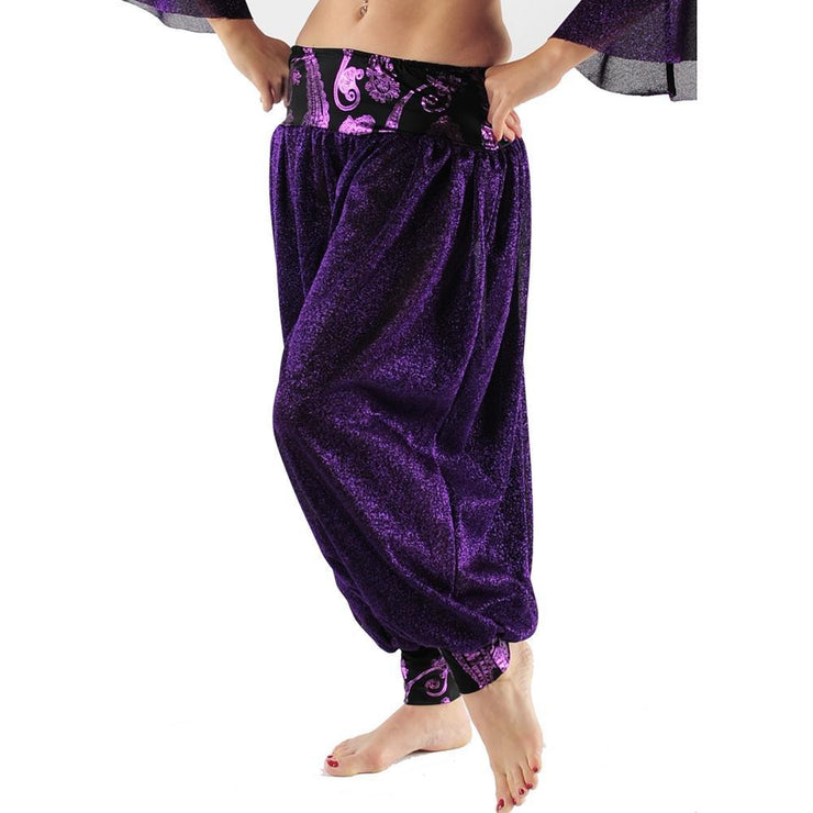 Purple Cotton Harem Pants - Thai Express Clothing